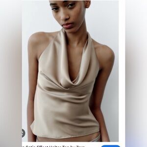 Zara Satin Effect Halter Top